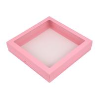 25.25.5 lüx yaldızlı çerçeveli desenli karton kutu pembe